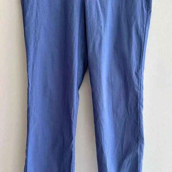 Anne Klein Blue Business Casual Stretch Ankle Pants with Gold Buttons, Size 10 - Picture 4 of 16